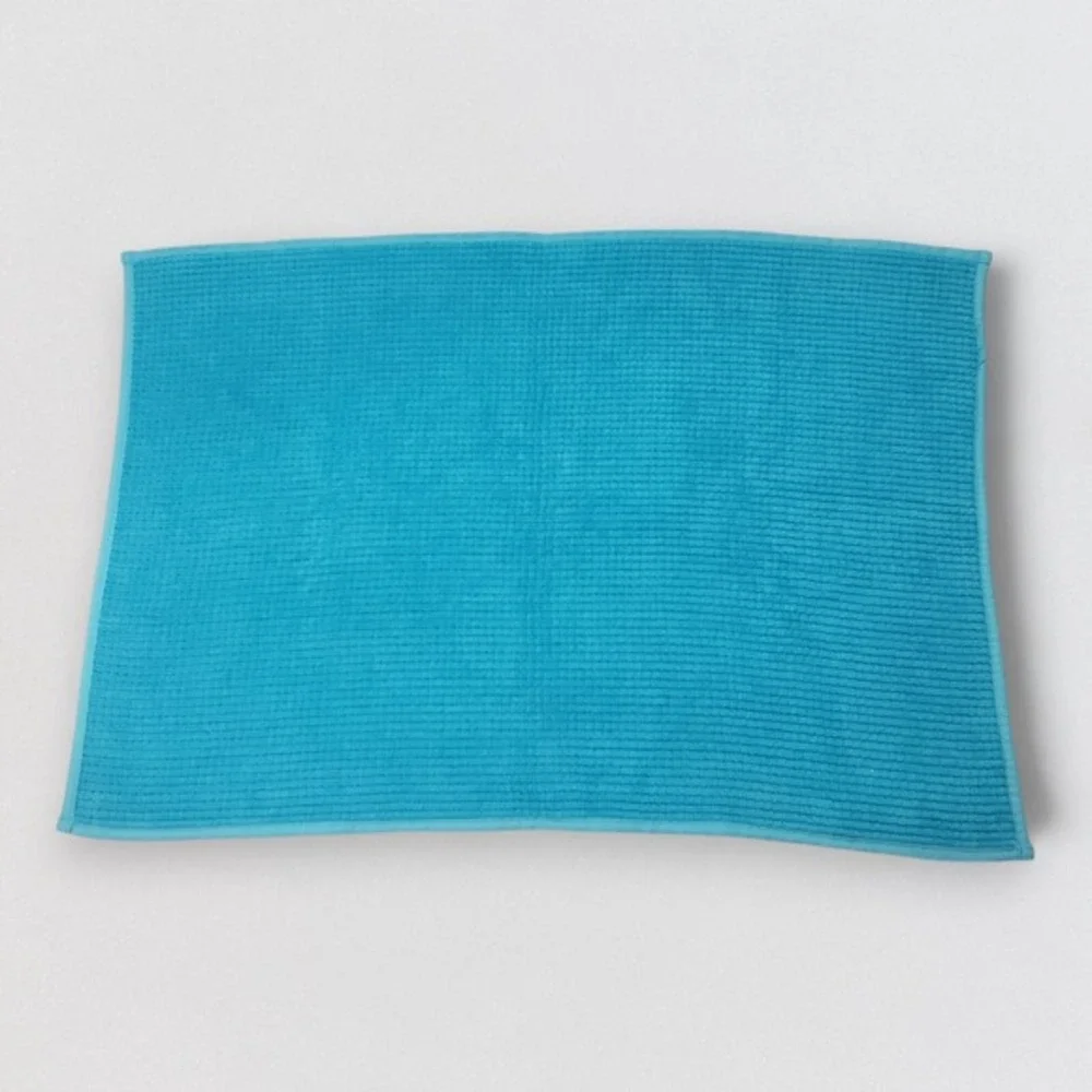 Chenille Bath Mat Rug Set of‎ 2 35x24 Turquoise Texture Spa Soft Plush Absorbent